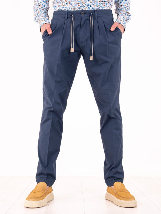 Hose Devore aus Baumwolle in Navy
