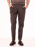 Four Stroke by Devore Trousers in Chocolate Cotton and Silk