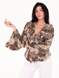 Blusa Ottavia Four Stroke in Cotone Marrone