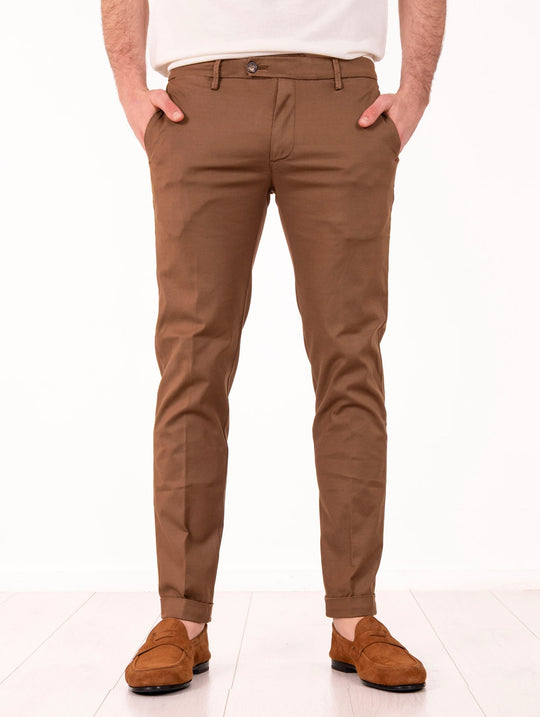 Pantalone Re-Hash in Cotone e Lyocell Tabacco