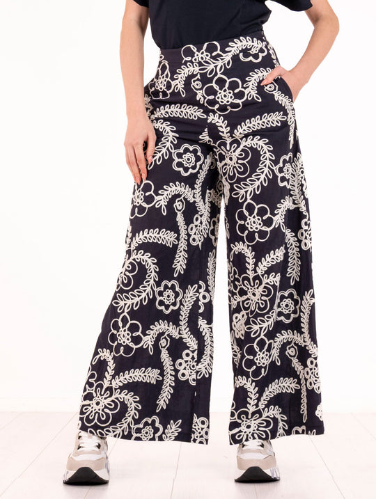 Pantalone Traffic People in Puro Cotone Ramage Blu e Bianco