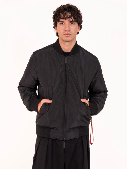 Bomber Dolomiti After Label Reversibile Nero e Rosso