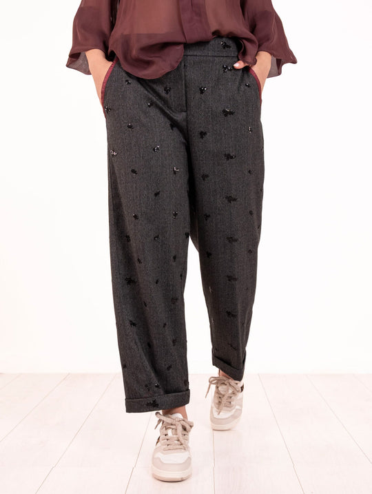 Pantalone Paillettes Alessia Santi in Viscosa Grigio