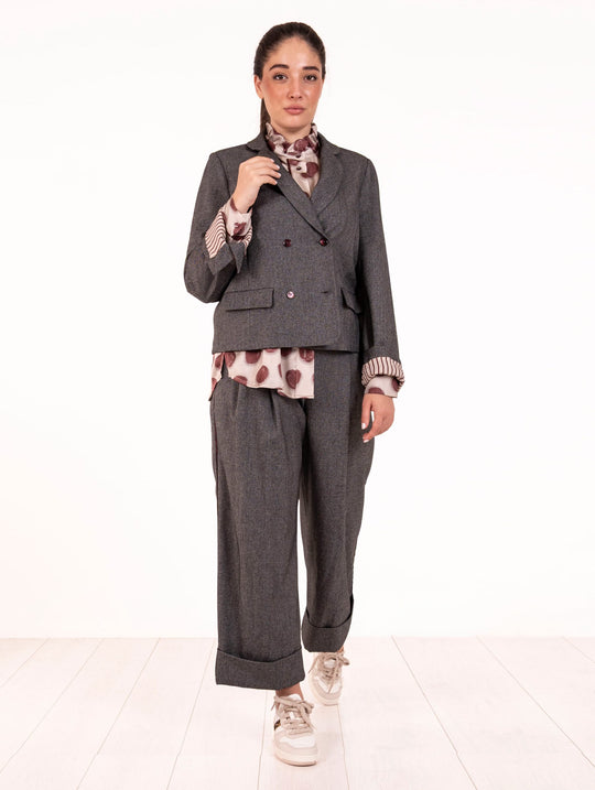 Pantaloni Alessia Santi in Viscosa Grigio Melange
