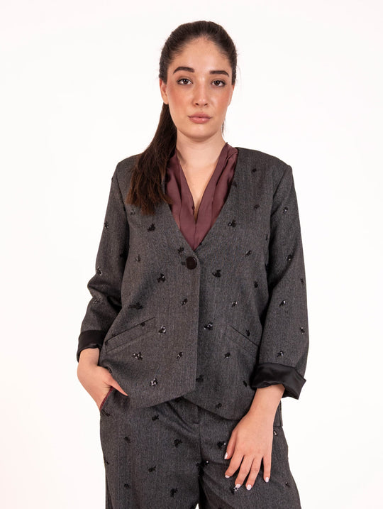 Blazer Paillettes Alessia Santi in Viscosa Grigio