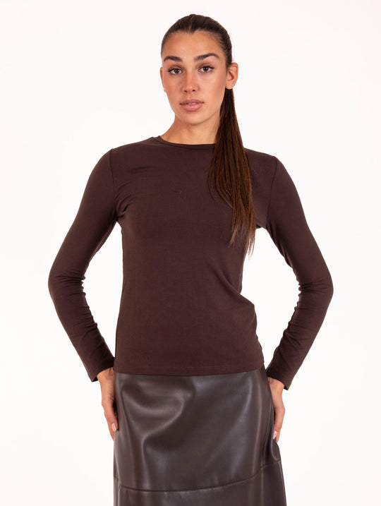 T-shirt Alpha Studio in Viscosa Marrone
