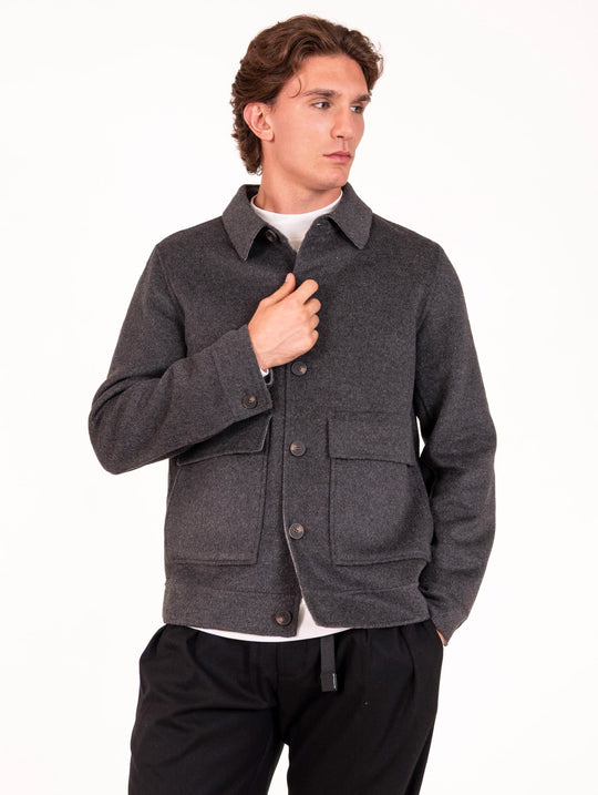 Overshirt Alpha Studio in Lana Antracite