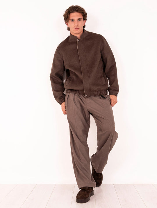 Bomber Alpha Studio in Misto Lana Marrone