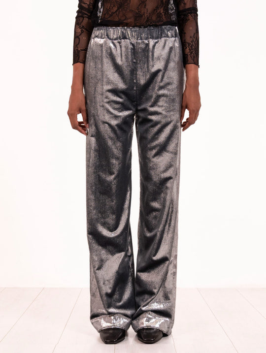 Pantalone Alysi in Velluto Metal Acciao