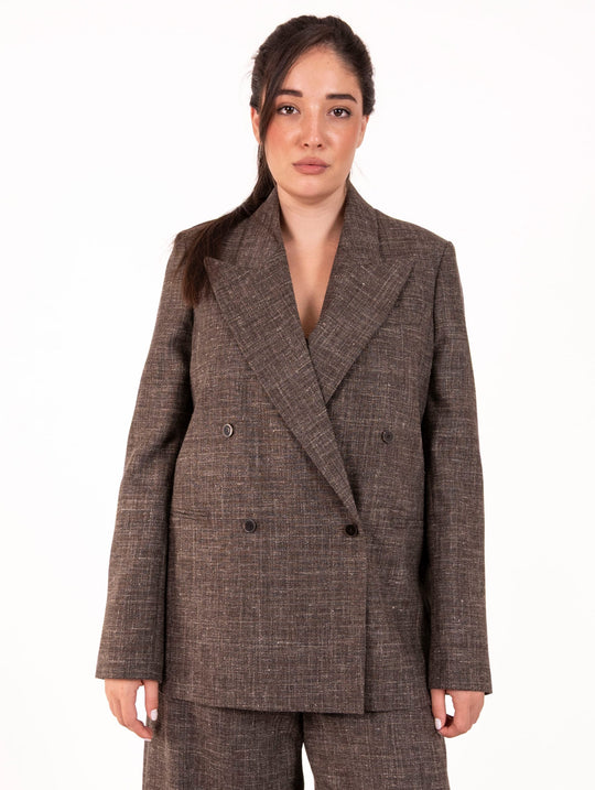 Blazer Alysi in Lana e Lino Sigaro