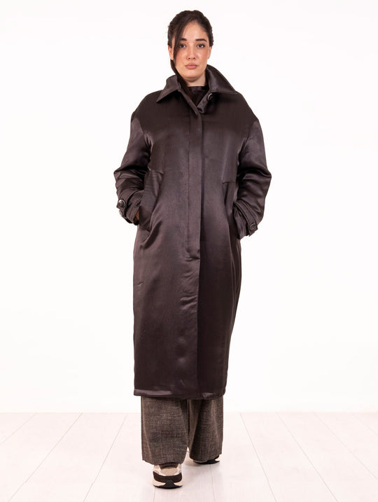 Trench Imbottito Alysi Satin Cacao