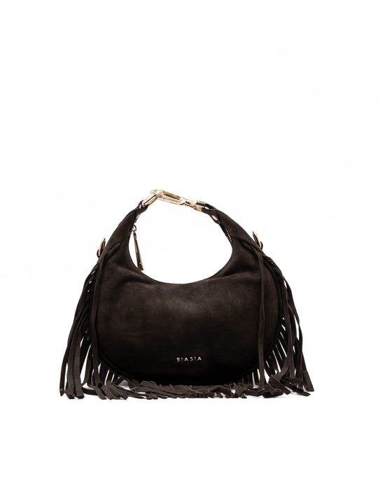Borsa Quinn Biasia in Suede Moro