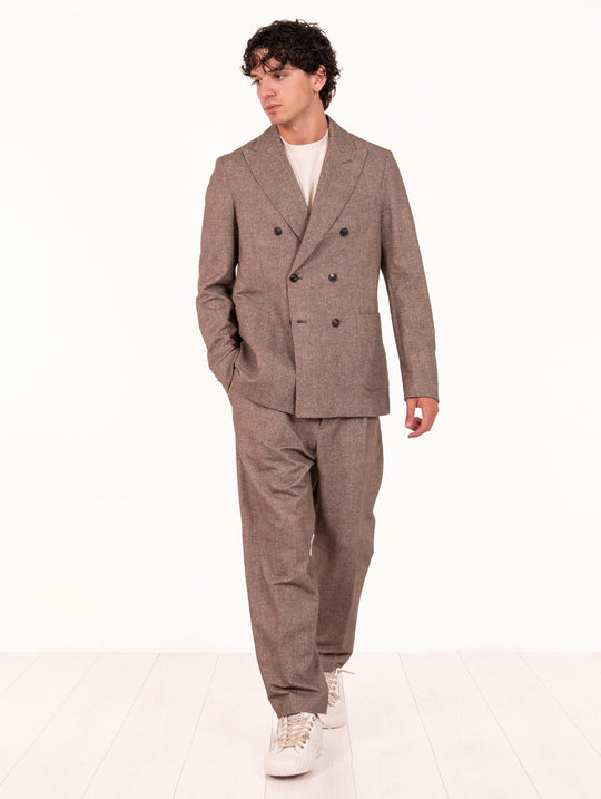 Giacca Doppiopetto Circolo 1901 in Cotone Stretch Corteccia