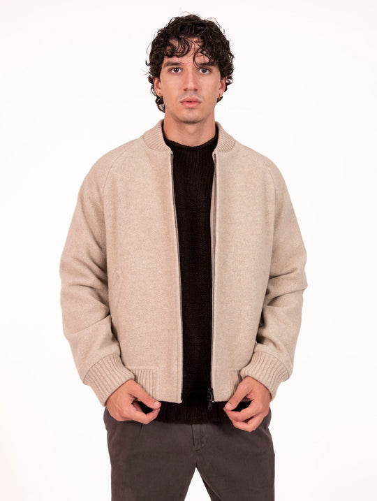 Bomber Circolo 1901 in Lana Vergine e Cashmere Naturale
