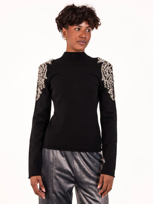Maglia con Strass Circus Hotel in Lana Nera