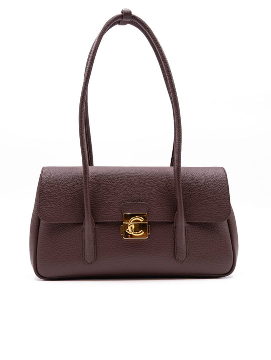 Borsa C-Me Lock Large Coccinelle in Pelle Berry