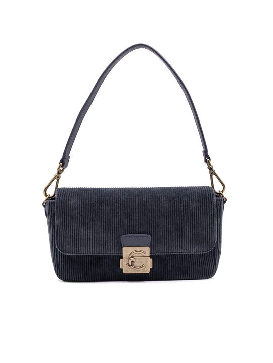 Borsa C-Me Lock Medium Coccinelle in Cotone Blu