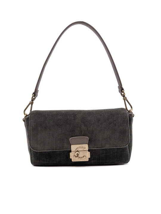 Borsa C-Me Lock Medium Coccinelle in Cotone Fango