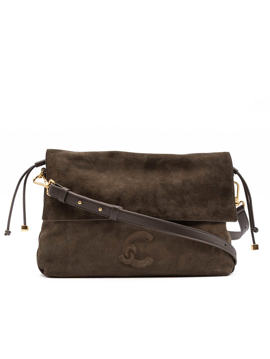 Borsa Lidia Small Coccinelle in Suede Fango