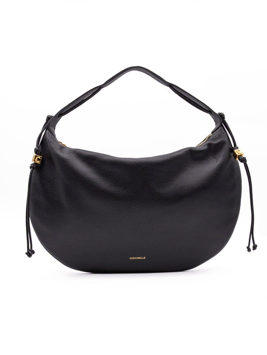 Borsa Thess Large Coccinelle in Pelle Martellata Nera