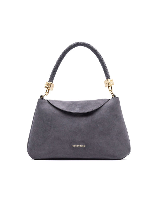 Borsa Tiggy Small Coccinelle in Suede Grigia