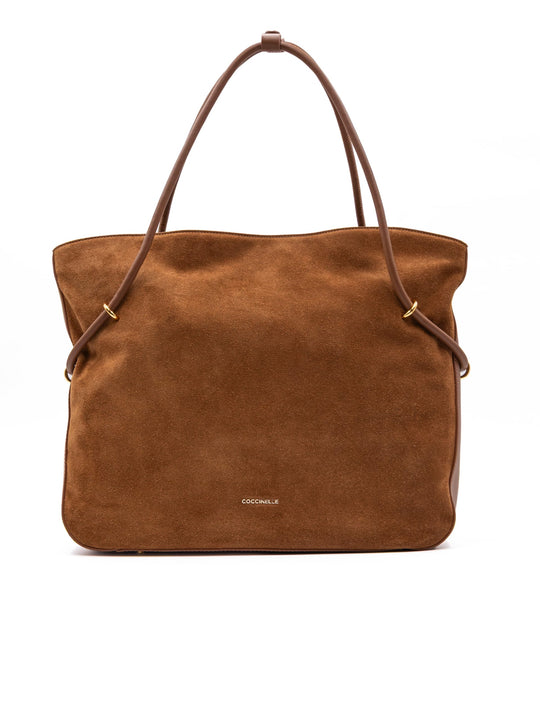 Borsa Lizzie Medium Coccinelle in Suede Cognac