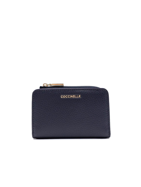 Portafoglio Metallic Small Coccinelle in Pelle Blu