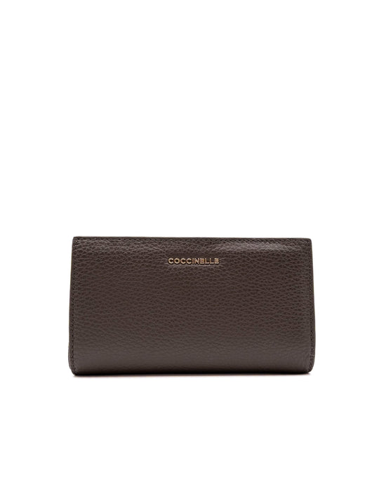 Portafoglio Metallic Large Coccinelle in Pelle Fango