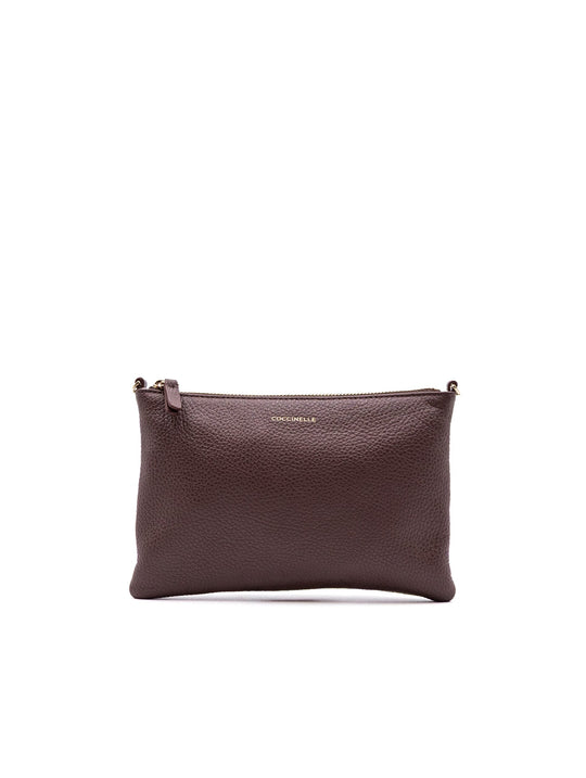 Mini Pochette Coccinelle Best Crossbody in Pelle Berry