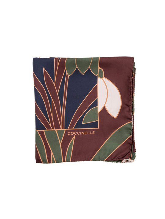 Foulard Coccinelle Maxi Snowdrop in Seta Blu
