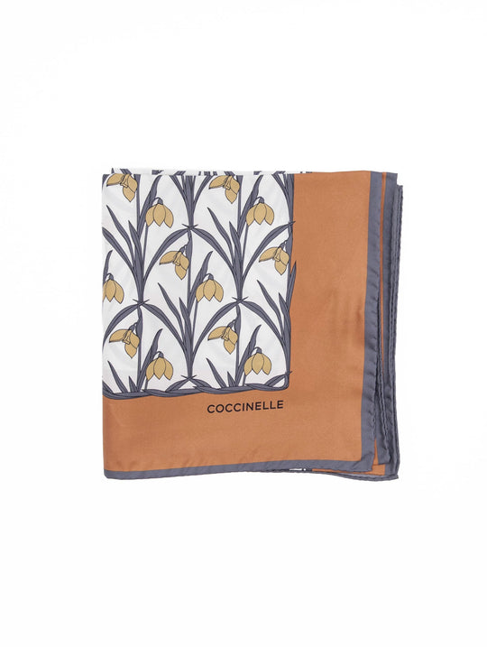 Foulard Coccinelle Snowdrop Wallpaper in Seta Cognac