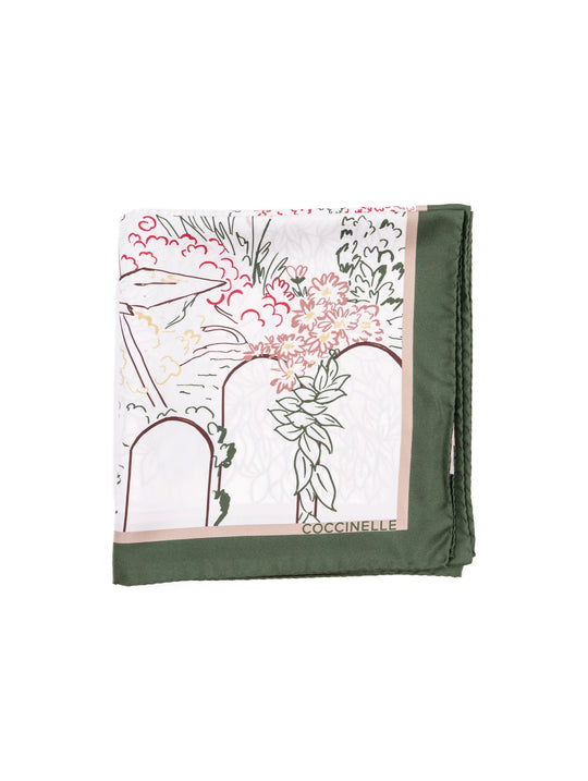 Foulard Coccinelle Multi Garden in Seta Verde
