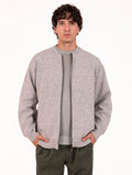 Giubbino Daniele Fiesoli con Zip in Lana Vergine Merino Superfine e Cashmere Grigio