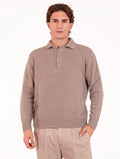 Polo Daniele Fiesoli In Lana Vergine Merino Extrafine Corteccia