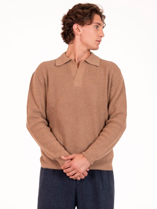 Polo Daniele Fiesoli in Cashmere Cammello