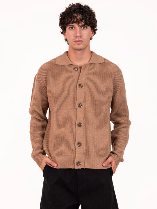 Cardigan Daniele Fiesoli in Cashmere Cammello