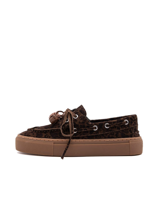 Mocassino Caletta Suede Leopardo D.A.T.E. Marrone