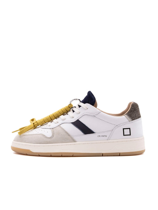 Sneakers Court 2.0 Vintage D.A.T.E. in Pelle Bianca