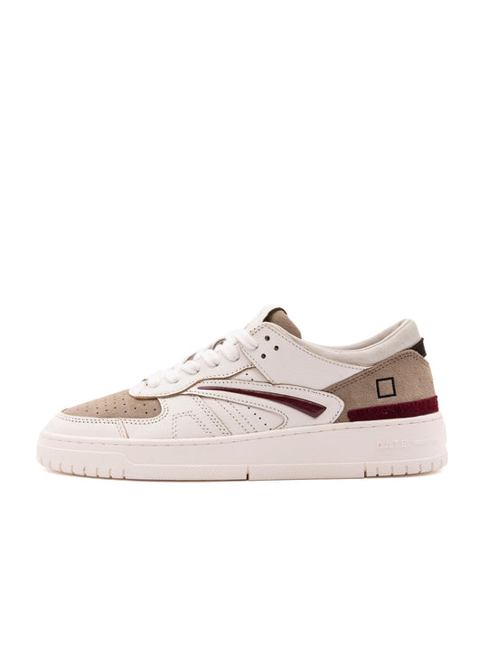 Sneakers Torneo D.A.T.E.  in Pelle Bianco e Taupe