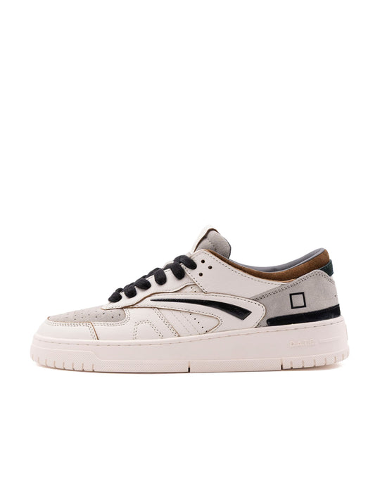 Sneakers Torneo D.A.T.E.  in Pelle Bianco e Grigio