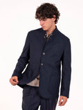 Giacca Devore in Lana Navy