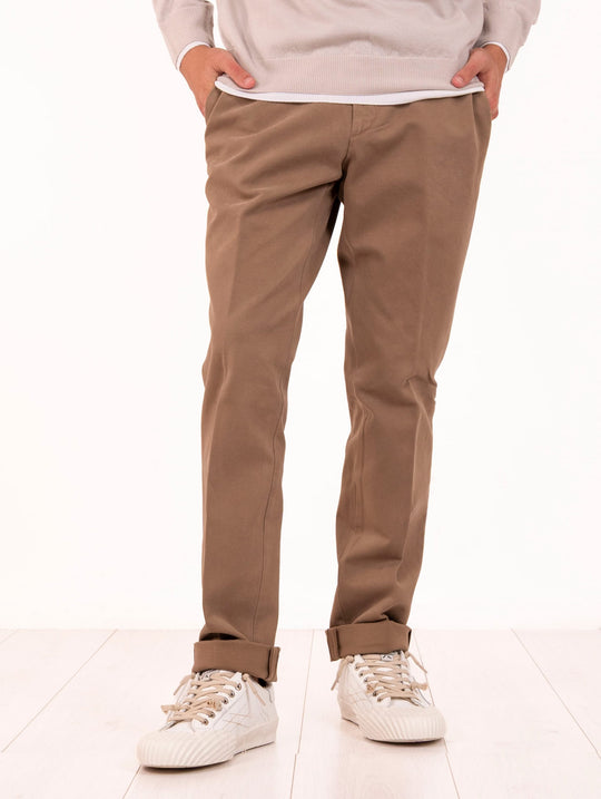 Pantalone Devore in Cotone Pima Piquet Cammello