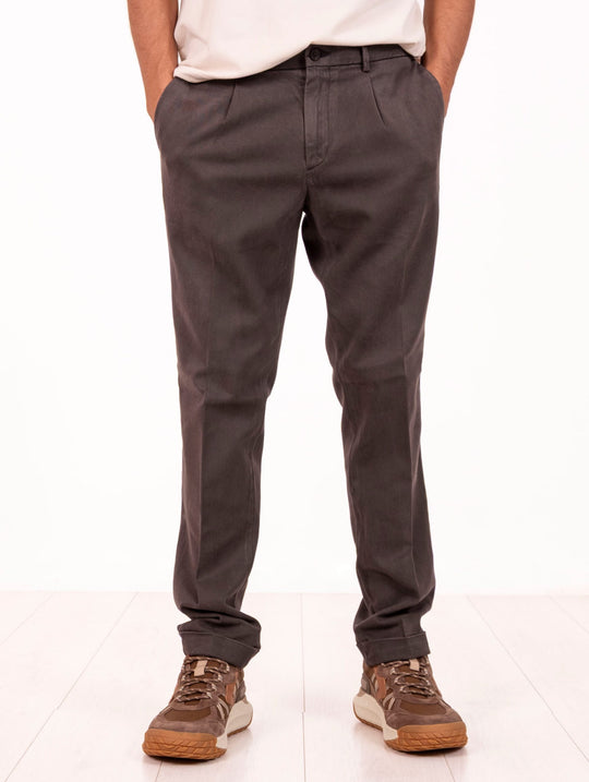Pantalone Devore in Cotone e Tencel Moro