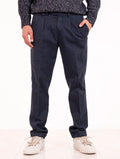 Pantalone Devore in Cotone Navy