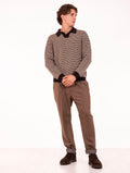 Pantalone Devorè in Misto Lana Marrone Melange