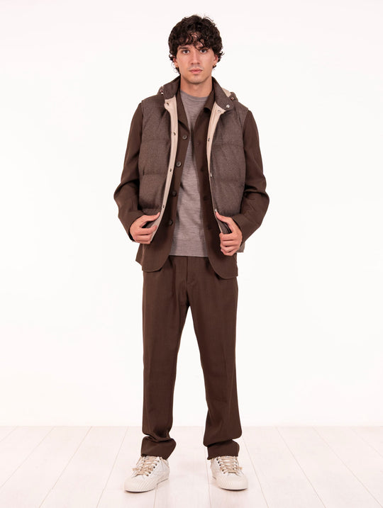 Gilet Eleventy Milano Platinum in Cashmere Marrone