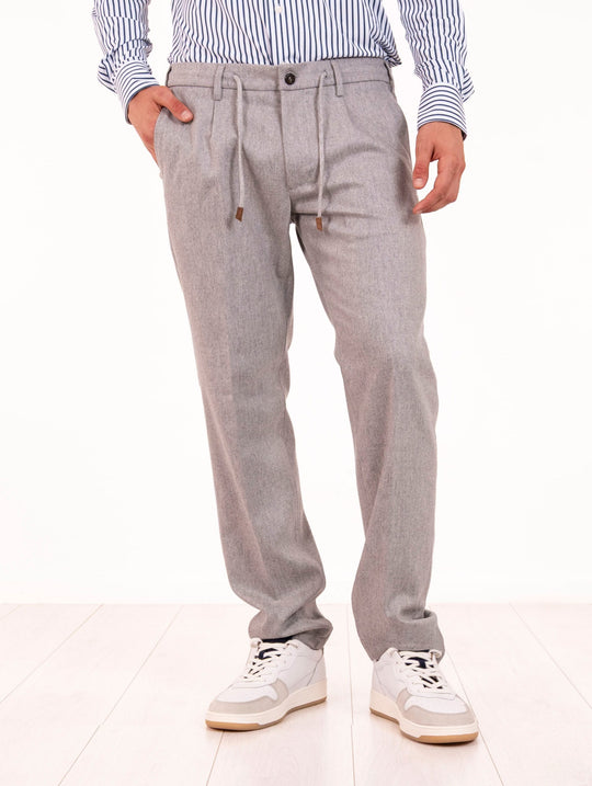 Pantalone Jogger Eleventy Milano in Lana e Cashmere Grigio