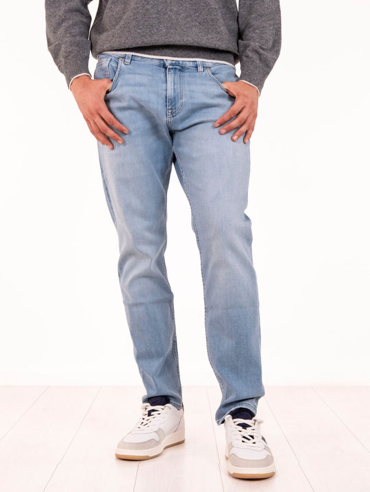 Jeans Eleventy Milano Platinum in Cotone e Lyocell Denim Chiaro