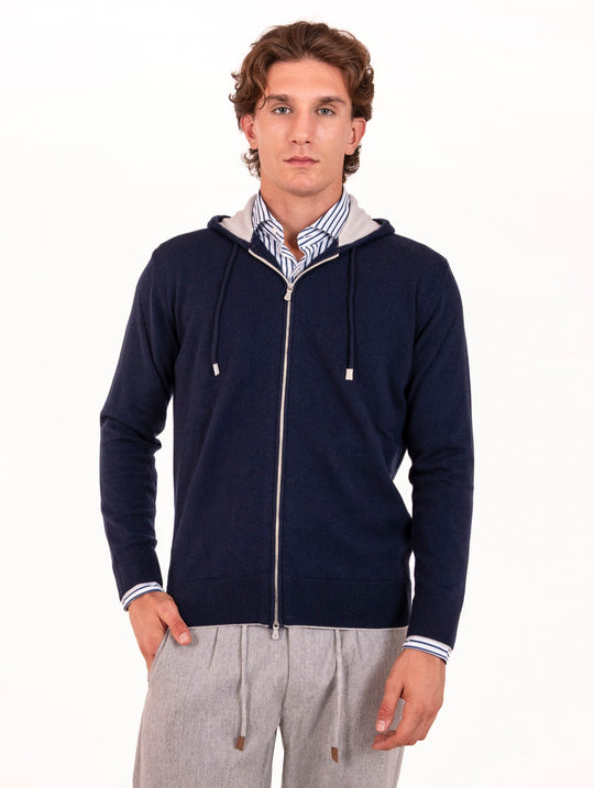 Felpa Eleventy Milano Platinum in Cashmere Blu