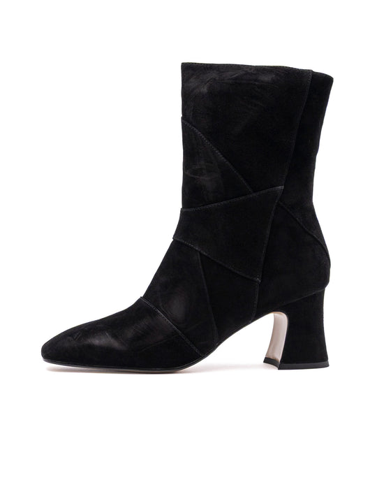 Tronchetto Patch Molly Emanuelle Vee in Suede Nero